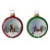 Set Of 2 LED Lighted Winter Scene Christmas Ornament Decorations 5.75"