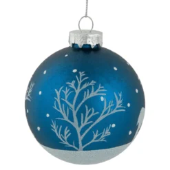 4ct Blue Glass Ball Christmas Ornaments With Glitter Reindeer 3" -Christmas Trees Shop northlight eb94510 3 57335.1671129073