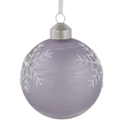 3ct Purple Glass Ball Christmas Ornaments With Snowflakes 3" (80mm) -Christmas Trees Shop northlight eb94512 4 55027.1681220236