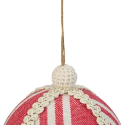 4.75" Red And White Striped Ball Christmas Ornament With Rope Accent 7 4.75" Red And White Striped Ball Christmas Ornament With Rope Accent -Christmas Trees Shop northlight gb28219 2 85867.1667531251