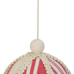 6" White And Red Striped Ball Christmas Ornament With Rope Accent 7 6" White And Red Striped Ball Christmas Ornament With Rope Accent -Christmas Trees Shop northlight gb28220 2 48978.1667531243