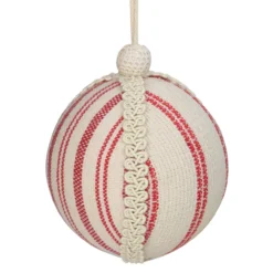 4.75" White And Red Striped Ball Christmas Ornament With Rope Accent -Christmas Trees Shop northlight gb28221 1 90261.1667531272