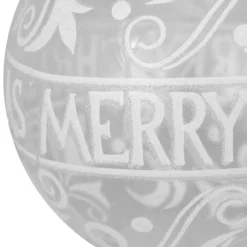 Clear And White Glass Merry Christmas Ball Ornament 6" (150mm) -Christmas Trees Shop northlight gb28225 2 95125.1667570016
