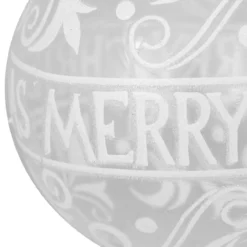 Clear And White "Merry Christmas" Glass Christmas Ball Ornament 4.5" (114mm) -Christmas Trees Shop northlight gb28226 2 84869.1669835570