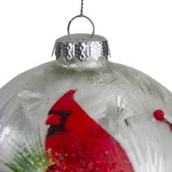 4.5" Red Cardinals And Pine Cones Glass Christmas Ornament -Christmas Trees Shop northlight gb90502 2 17930.1667528777