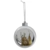3.75" Silver And White Round Cutout Owl Christmas Ornament