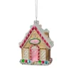 4.5" Glittered Gingerbread House Glass Christmas Ornament