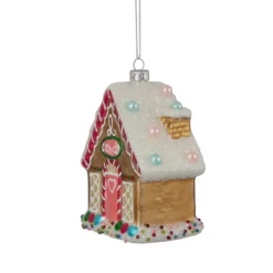 4.5" Glittered Gingerbread House Glass Christmas Ornament -Christmas Trees Shop northlight gb94400 sample 4 75794.1669922161
