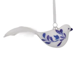 6.5" White And Blue Bird Glass Christmas Ornament -Christmas Trees Shop northlight gb94419 sample 2 53667.1670955293