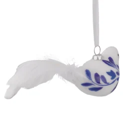 6.5" White And Blue Bird Glass Christmas Ornament -Christmas Trees Shop northlight gb94419 sample 3 49024.1670955293
