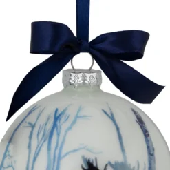 4" White And Blue Moose Glass Christmas Ball Ornament 7 4" White And Blue Moose Glass Christmas Ball Ornament -Christmas Trees Shop northlight gb94420 sample 2 72531.1669835369