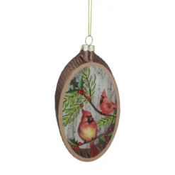 6" Cardinal Glass Plate Christmas Ornament -Christmas Trees Shop northlight gb94421 sample 2 93990.1669907970