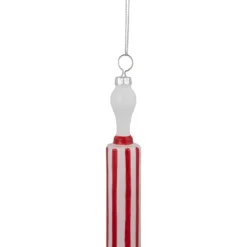 7.25" Red Striped Rolling Pin Glass Christmas Ornament -Christmas Trees Shop northlight gb94423 sample 2 77323.1669922677