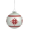 4" Glittered Snowflake Glass Christmas Ball Ornament