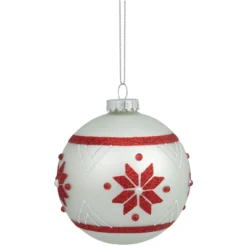 4" Glittered Snowflake Glass Christmas Ball Ornament 5 4" Glittered Snowflake Glass Christmas Ball Ornament -Christmas Trees Shop northlight gb94425 sample 2 32794.1667017435