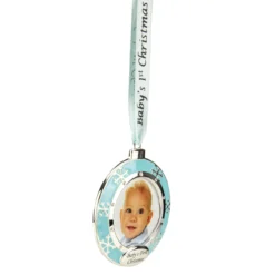 3" Blue Silver-Plated Baby's First Christmas Ornament With European Crystals -Christmas Trees Shop northlight hd15143 2 10011.1688037924