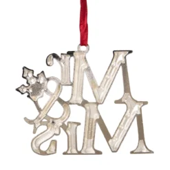3.75" Silver-Plated "Mr And Mrs" Christmas Ornament With European Crystals -Christmas Trees Shop northlight hd28232 2 46099.1667570458