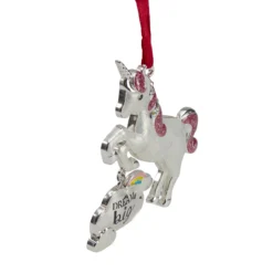 3.25" Silver Plated Dream Big Unicorn With European Crystals Christmas Ornament -Christmas Trees Shop northlight hd91043 1 00998.1667576345