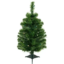 2' Pre-Lit Medium Mixed Classic Pine Artificial Christmas Tree - Warm White LED Lights
