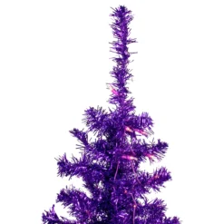 6' Pre-Lit Purple Artificial Tinsel Christmas Tree, Clear Lights -Christmas Trees Shop northlight j92317 5 81177.1667663529