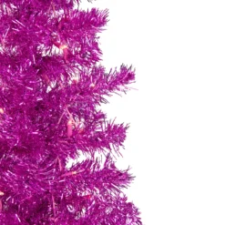 6' Pre-Lit Pink Artificial Tinsel Christmas Tree, Clear Lights -Christmas Trees Shop northlight j92320 2 67391.1667535858