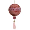 Maroon And Pink Lace Shatterproof Christmas Ball Ornament 4" (100mm)