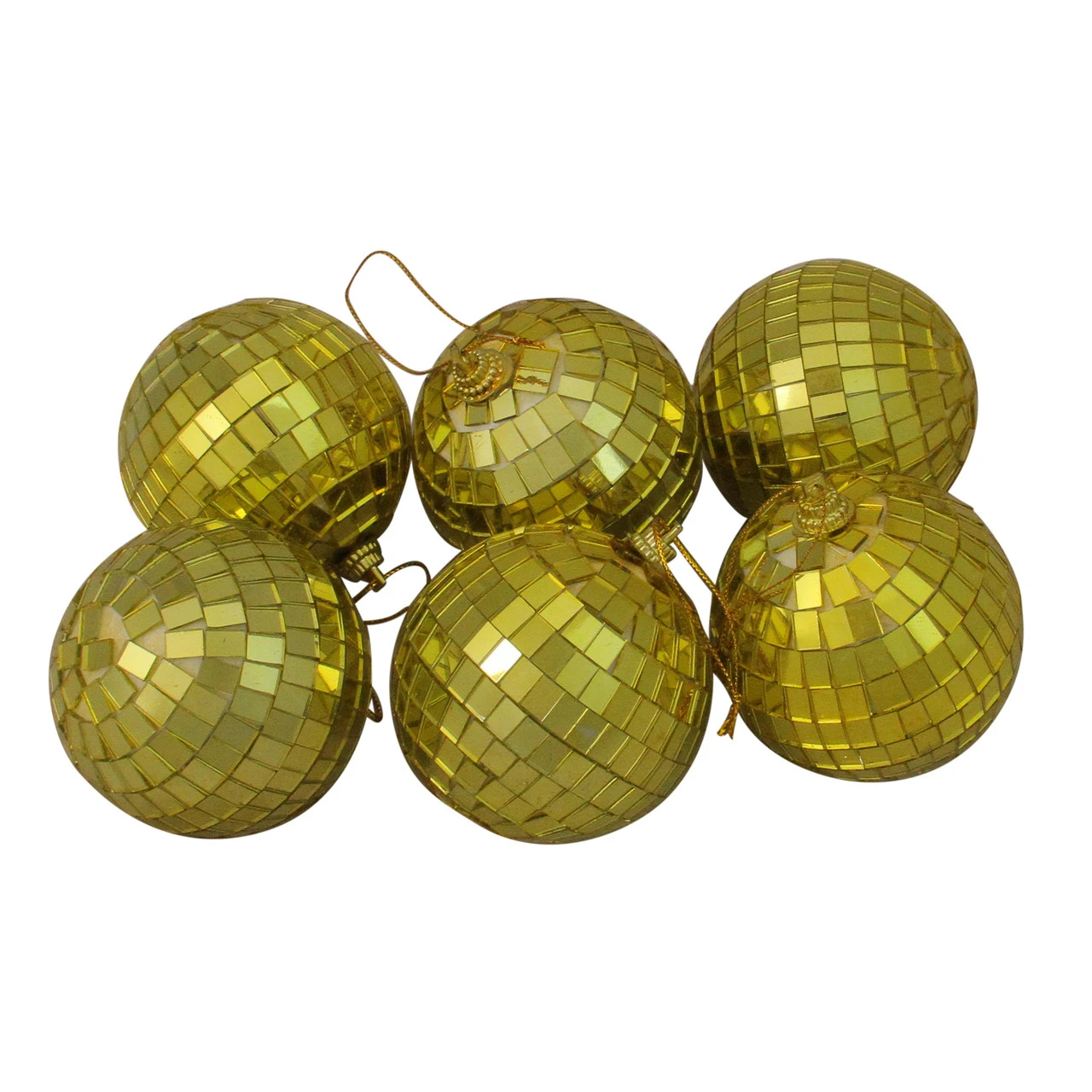 6ct Gold Mirrored Glass Disco Ball Christmas Ornaments 2.75" (70mm) 1 6ct Gold Mirrored Glass Disco Ball Christmas Ornaments 2.75" (70mm)