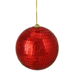 Red Mirrored Disco Christmas Ball Ornament 5.5" (140mm)