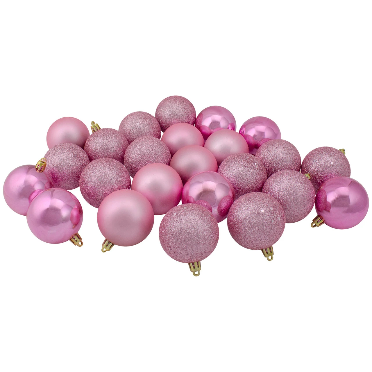 24ct Bubblegum Pink Shatterproof 4-Finish Christmas Ball Ornaments 2.5" (60mm) 1 24ct Bubblegum Pink Shatterproof 4-Finish Christmas Ball Ornaments 2.5" (60mm)