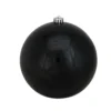 Shiny Jet Black Shatterproof Christmas Ball Ornament 8" (200mm)