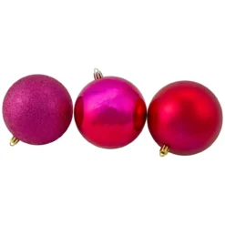 12ct Magenta Pink 4-Finish Shatterproof Christmas Ball Ornaments 4" (100mm) -Christmas Trees Shop northlight lj35168 2 43622.1667657752