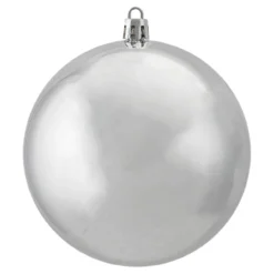 12ct Silver Shatterproof Shiny Christmas Ball Ornaments 4" (100mm) -Christmas Trees Shop northlight lj35198 2 update2021 84772.1667575846