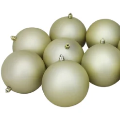 Set Of 12 Champagne Gold Shatterproof Matte Christmas Ball Ornaments 4" -Christmas Trees Shop northlight lj35229 02 93899.1667491215
