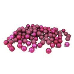 96ct Magenta Pink Shatterproof 4-Finish Christmas Ball Ornaments 1.5" (40mm)