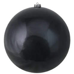 Shiny Jet Black Shatterproof Christmas Ball Ornament 10" (250mm)