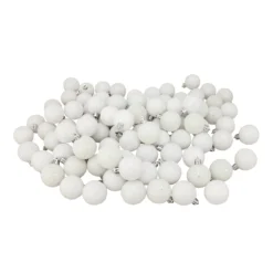 96ct White Shatterproof 4-Finish Christmas Ball Ornaments 1.5" (40mm)