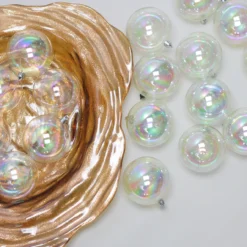 32ct Clear Iridescent Shatterproof Shiny Christmas Ball Ornaments 3.25" (80mm) -Christmas Trees Shop northlight lj35500 3 22662.1667489935