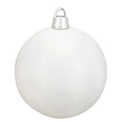 Shiny White Shatterproof Christmas Ball Ornament 12" (300mm)