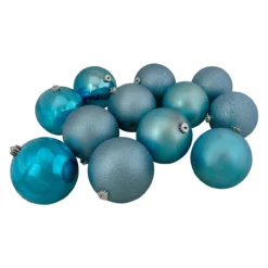 12ct Turquoise Blue Shatterproof 4-Finish Christmas Ball Ornaments 6" (150mm) 5 12ct Turquoise Blue Shatterproof 4-Finish Christmas Ball Ornaments 6" (150mm) -Christmas Trees Shop northlight lj36063 3 52351.1667662903