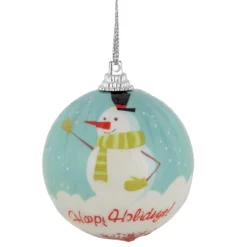 14-Piece Snowmen 'Happy Holidays' Decoupage Christmas Ball Ornament Set, 2.25"(60mm) -Christmas Trees Shop northlight lj92500 3 98030.1667512926