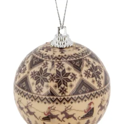 14-Piece Brown Nordic Print Decoupage Christmas Ball Ornament Set, 2.25" (60mm) -Christmas Trees Shop northlight lj92501 3 71483.1667664846