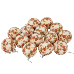 14-Piece Snowman Decoupage Christmas Ball Ornament Set, 2.25" (60mm)