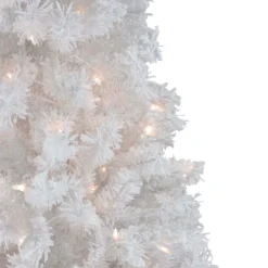 7.5' Pre-Lit Flocked White Spruce Artificial Christmas Tree - Clear Lights -Christmas Trees Shop northlight lt9158420and2085 2 15528.1667578560