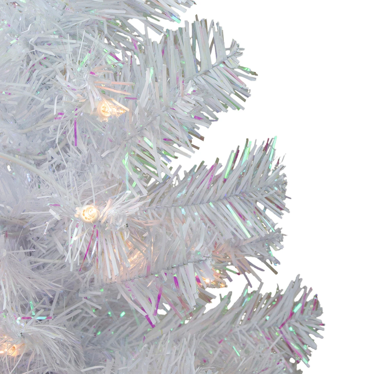 2' Pre-lit White Iridescent Pine Artificial Christmas Tree - Clear Lights 2 2' Pre-lit White Iridescent Pine Artificial Christmas Tree - Clear Lights - Image 2