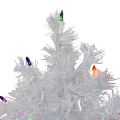 2' Pre-Lit Medium White Iridescent Pine Artificial Christmas Tree - Multicolor Lights -Christmas Trees Shop northlight m88667 2 55565.1667654904