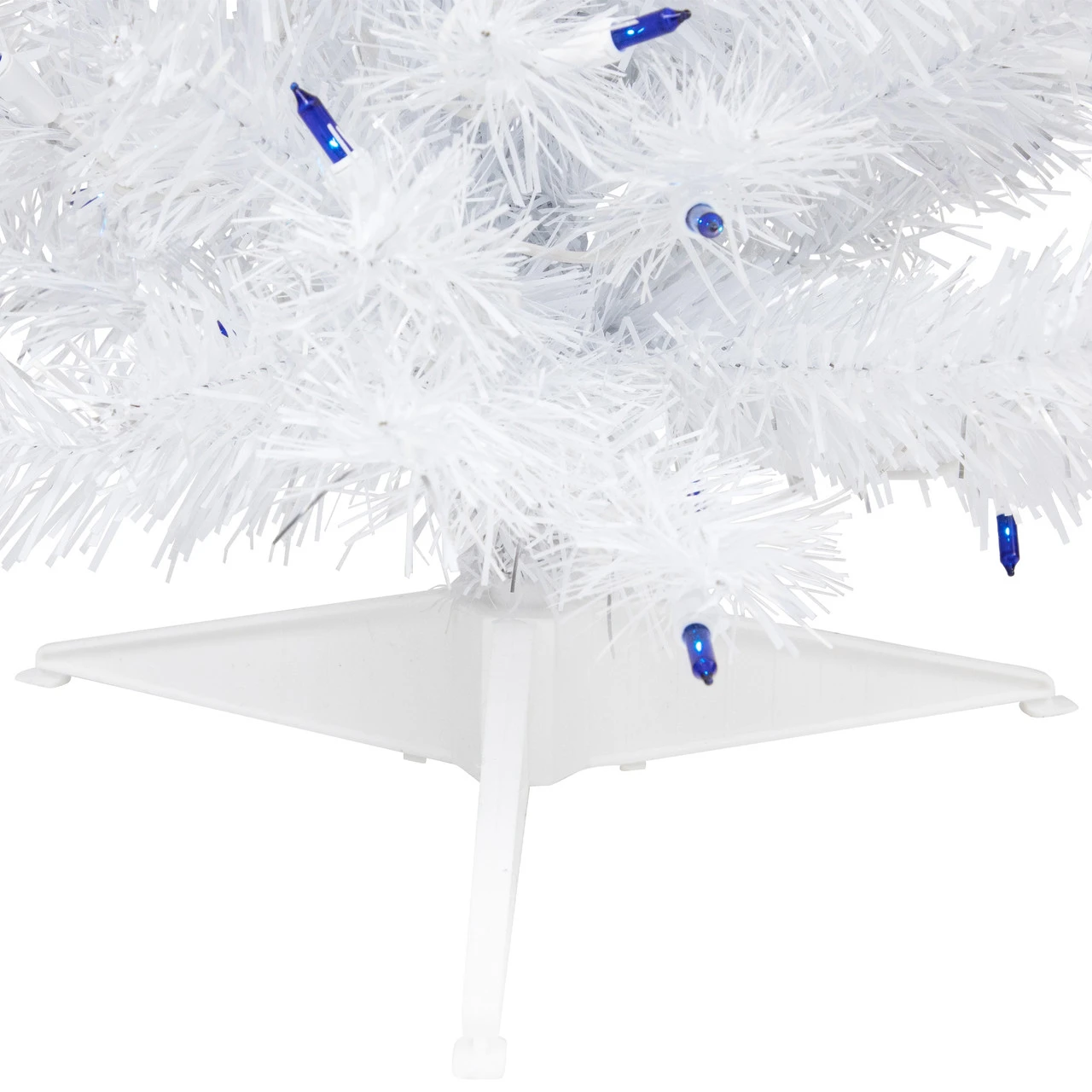 2' Pre-lit White Iridescent Pine Artificial Christmas Tree - Blue Lights 5 2' Pre-lit White Iridescent Pine Artificial Christmas Tree - Blue Lights - Image 5