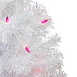 2' Pre-lit White Iridescent Pine Artificial Christmas Tree - Pink Lights -Christmas Trees Shop northlight m88679 2 67335.1667491164