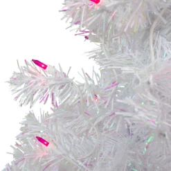 2' Pre-lit White Iridescent Pine Artificial Christmas Tree - Pink Lights -Christmas Trees Shop northlight m88679 3 08654.1667491164