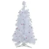 2' Pre-lit White Iridescent Pine Artificial Christmas Tree - Purple Lights