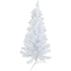 3' Pre-Lit Medium White Pine Artificial Christmas Tree - Green Lights